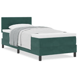 Box Spring Bed With Mattress Dark Green 80X200 Cm Velvet