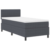 Box Spring Bed With Mattress Dark Grey 80X200 Cm Corduroy Fabric
