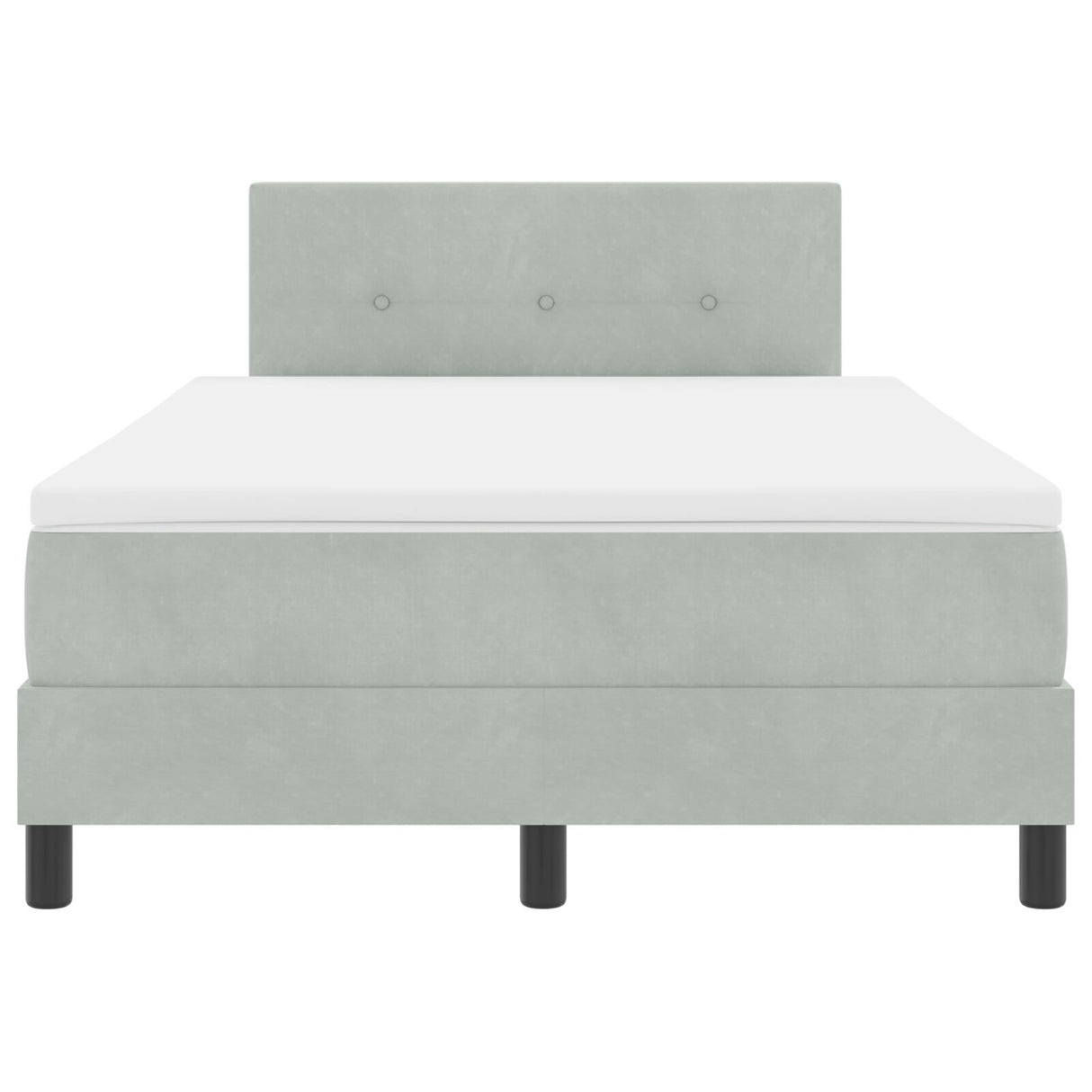 Box Spring Bed With Mattress & Led Light Grey 120X190 Cm Velvet