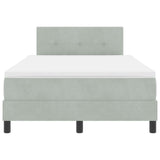 Box Spring Bed With Mattress & Led Light Grey 120X190 Cm Velvet