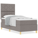 Box Spring Bed With Mattress Taupe 80X200 Cm Fabric