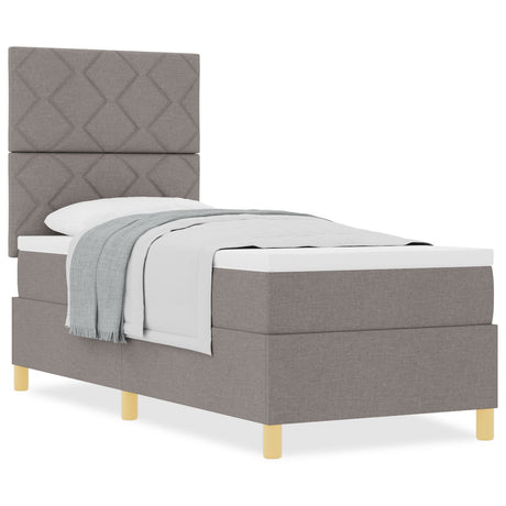 Box Spring Bed With Mattress Taupe 80X200 Cm Fabric