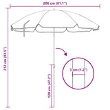 Beach Parasol With Aluminium Pole Blue & White 240 Cm