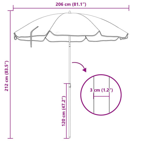 Beach Parasol With Aluminium Pole Blue & White 240 Cm