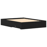 Bed Frame With Drawers Black Oak Engineered Wood 140 X 190 Cm