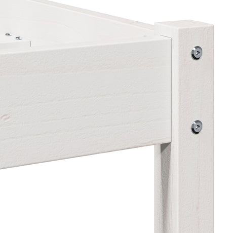 Bed Frame With Headboard White 200X220 Cm Solid Wood Pine