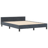 Bed Frame Dark Grey 140X190 Cm Velvet