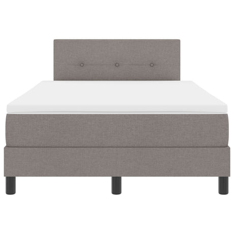Box Spring Bed With Mattress & Led Taupe 120X190 Cm Fabric