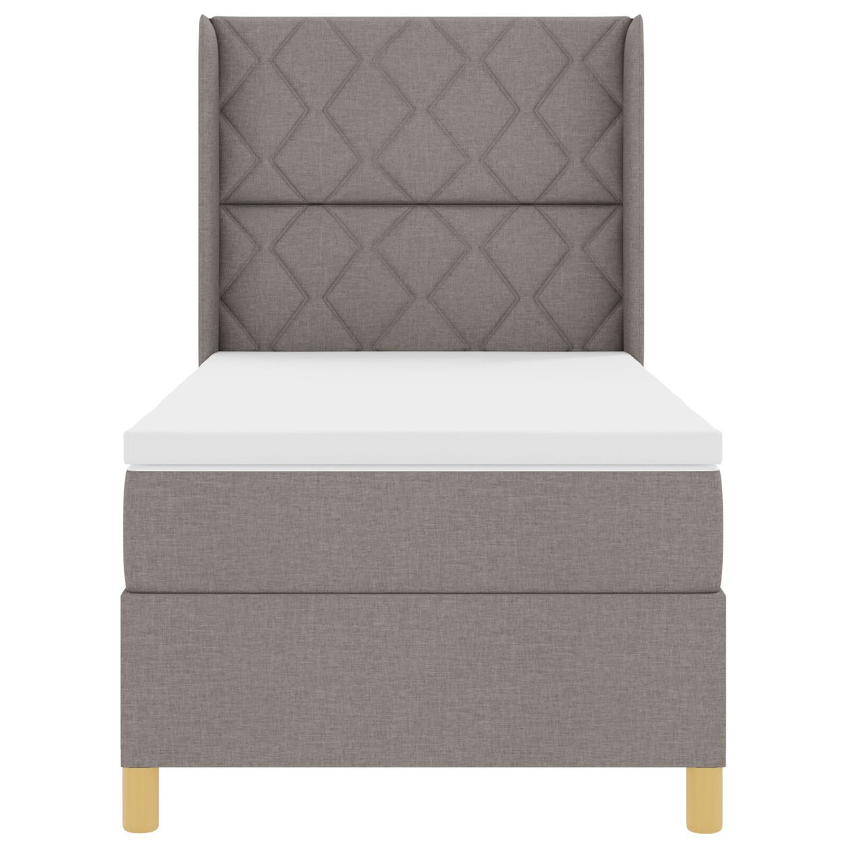 Box Spring Bed With Mattress Taupe 90X190 Cm Fabric