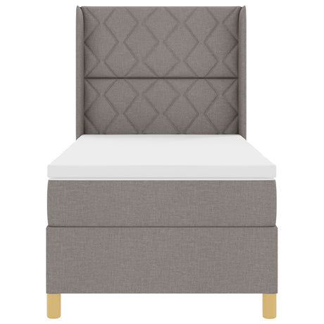 Box Spring Bed With Mattress Taupe 90X190 Cm Fabric