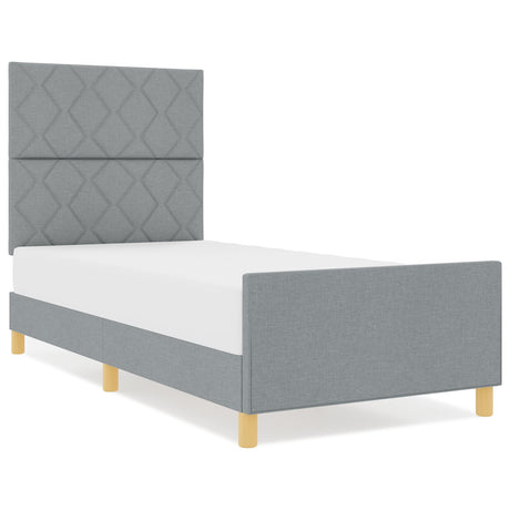 Bed Frame Light Grey 100X200 Cm Fabric