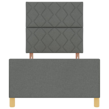Bed Frame Dark Grey Wood, Fabric 100 X 200 Cm Stylish Design