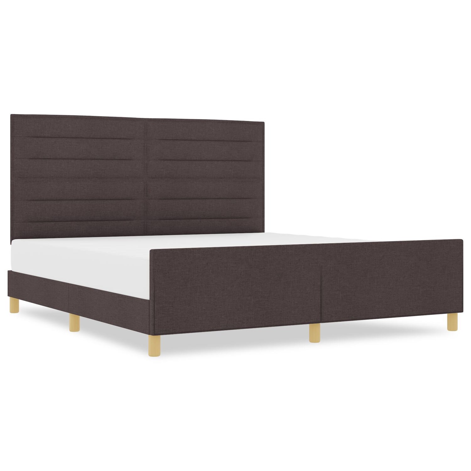 Bed Frame Dark Brown 180X200 Cm Fabric
