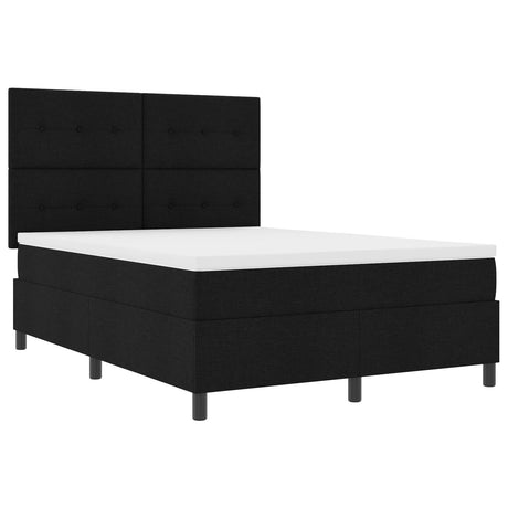 Box Spring Bed With Mattress & Led Black 160X200 Cm Fabric