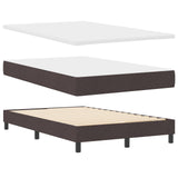 Box Spring Bed With Mattress & Led Dark Brown 120X190 Cm Fabric