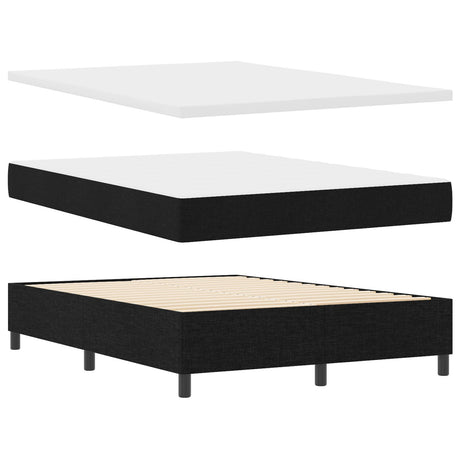 Box Spring Bed With Mattress & Led Black 160X200 Cm Fabric