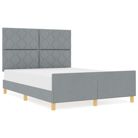Bed Frame - Light Grey, 140X190 Cm, Fabric