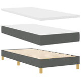Box Spring Bed With Mattress & Led Dark Grey 90X200 Cm Fabric