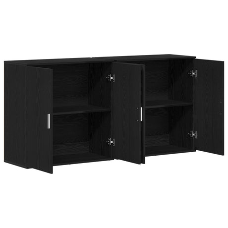 Sideboards 2 Pcs Black Oak 79X38X80 Cm Engineered Wood
