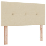 Box Spring Bed With Mattress & Led Cream 120X190 Cm Fabric