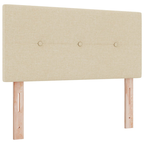Box Spring Bed With Mattress & Led Cream 120X190 Cm Fabric