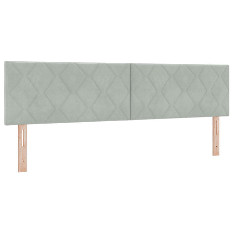 Box Spring Bed With Mattress & Led Light Grey 180X200 Cm Velvet