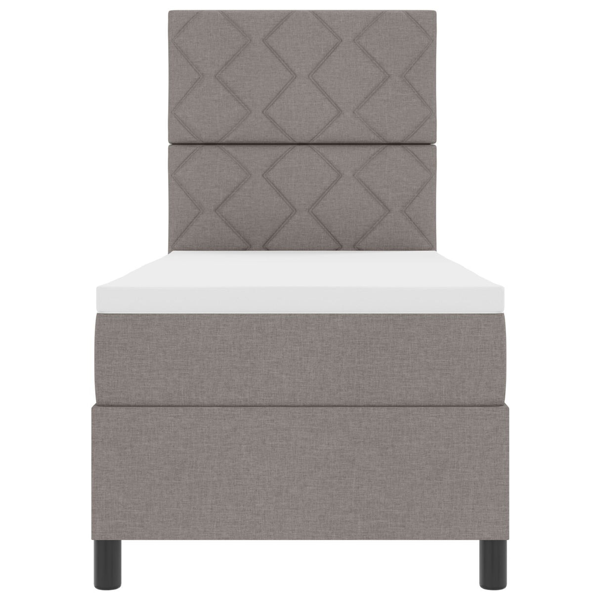 Box Spring Bed With Mattress & Led Taupe 80X200 Cm Fabric