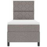 Box Spring Bed With Mattress & Led Taupe 80X200 Cm Fabric