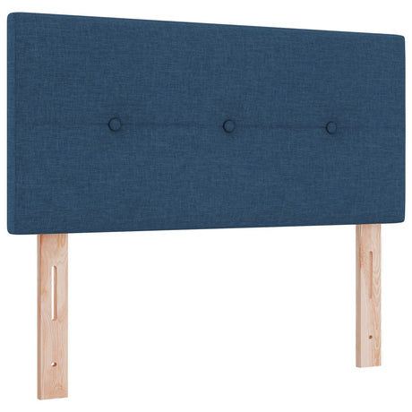 Box Spring Bed With Mattress Blue 80X200 Cm Fabric,  Headboard Button Tufted Blue 80 Cm Fabric