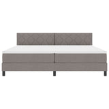Box Spring Bed With Mattress & Led Taupe 200X200 Cm Fabric