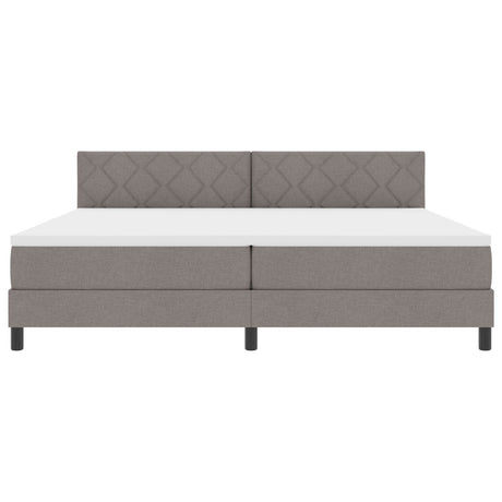Box Spring Bed With Mattress & Led Taupe 200X200 Cm Fabric