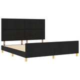 Bed Frame Black 180X200 Cm Fabric
