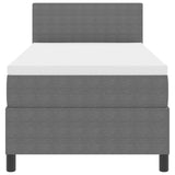 Box Spring Bed With Mattress Light Grey 80X200 Cm Corduroy Fabric