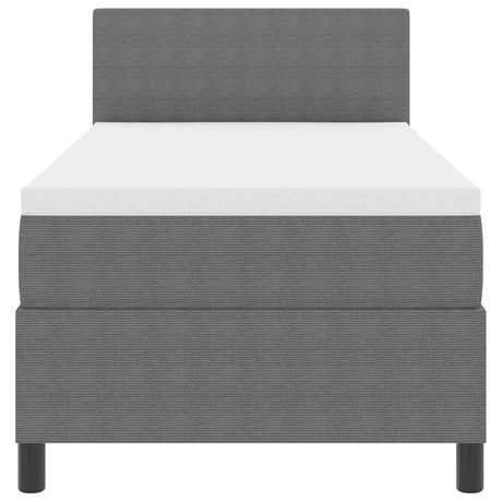 Box Spring Bed With Mattress Light Grey 80X200 Cm Corduroy Fabric