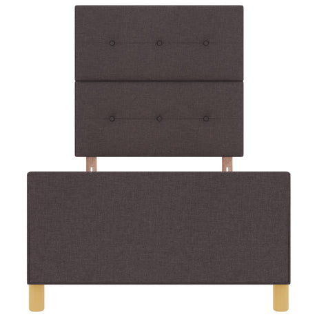 Bed Frame Dark Brown 90X190 Cm Fabric