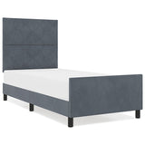 Dark Grey Velvet Bed Frame 90X200 Cm