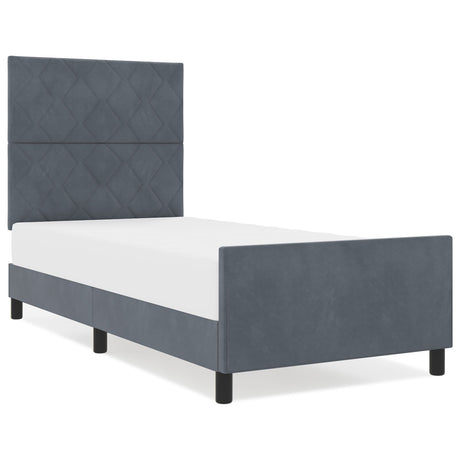 Dark Grey Velvet Bed Frame 90X200 Cm