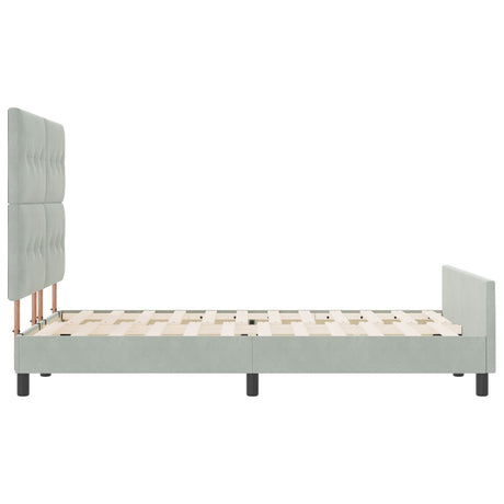 Bed Frame Light Grey 140X200 Cm Velvet