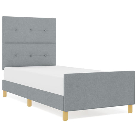 Light Grey Fabric Bed Frame 80X200 Cm