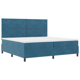 Box Spring Bed With Mattress & Led Dark Blue 200X200 Cm Velvet