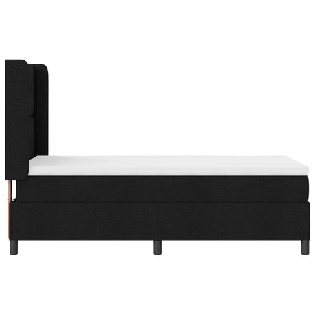 Box Spring Bed With Mattress & Led Black 90X200 Cm Fabric