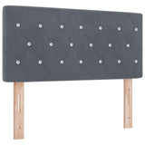 Box Spring Bed With Mattress In Dark Grey, 100X200 Cm, Velvet