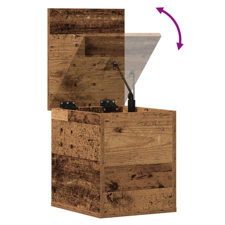 Storage Box With Lid Old Wood 30X35X35 Cm Engineered Wood