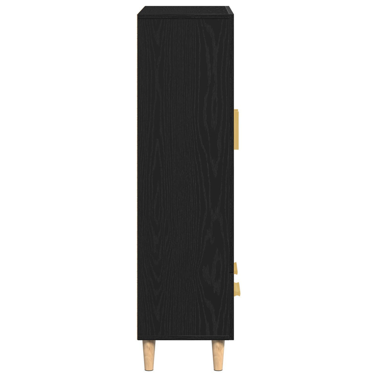 Highboard In Black Oak, 70X31X115 Cm, Made From Engineered Wood