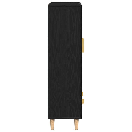 Highboard In Black Oak, 70X31X115 Cm, Made From Engineered Wood