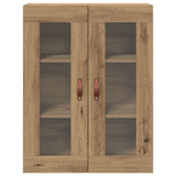 Wall-Mounted Cabinet With Glass Doors Artisan Oak 69,5X34X90 Cm