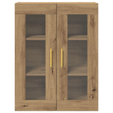 Wall-Mounted Cabinet With Glass Doors Artisan Oak 69,5X34X90 Cm