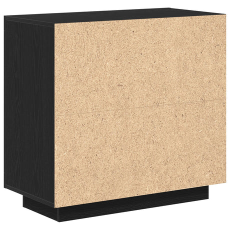 Sideboard Black Oak 80X40X75 Cm Engineered Wood