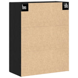 Wall Mounted Cabinet Black Oak 69,5X34X90 Cm Engineered Wood