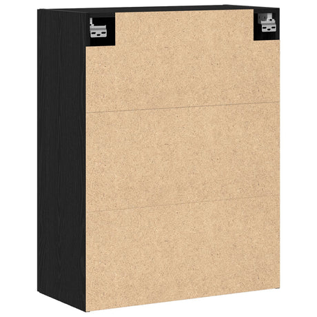 Wall Mounted Cabinet Black Oak 69,5X34X90 Cm Engineered Wood